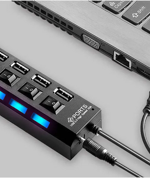 USB Hub 4/7 Poorten – USB 3.0/2.0 Splitter met Schakelaars en LED