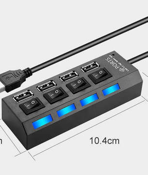 USB Hub 4/7 Poorten – USB 3.0/2.0 Splitter met Schakelaars en LED