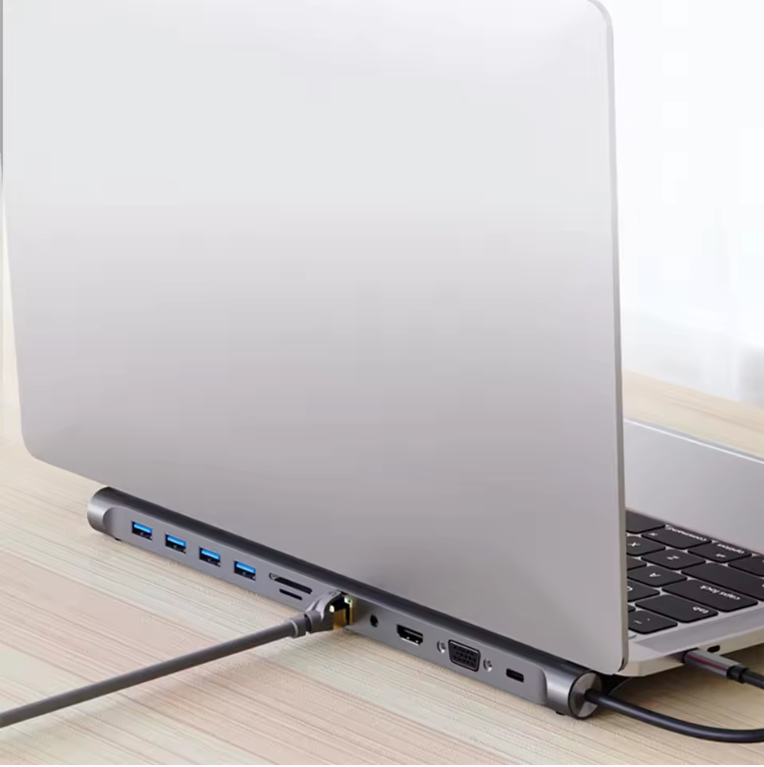 11-in-1 USB-C Docking Station – 4K HDMI, VGA, Ethernet en 100W Power Delivery