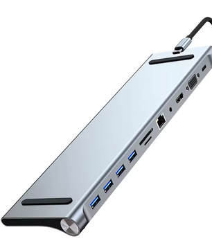 11-in-1 USB-C Docking Station – 4K HDMI, VGA, Ethernet en 100W Power Delivery