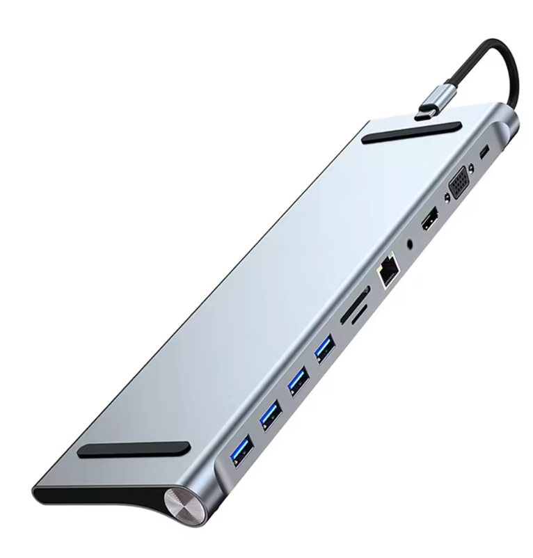 11-in-1 USB-C Docking Station – 4K HDMI, VGA, Ethernet en 100W Power Delivery