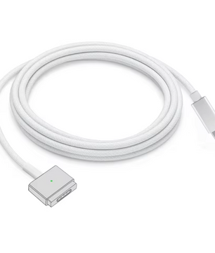 USB-C naar Magneet Oplaadkabel T-Tip – Snelle Laptop Oplader met Gevlochten Kabel