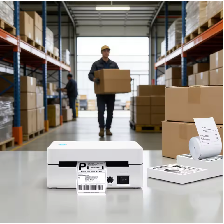4x6 Label Printer – Draadloze Thermische Printer met Bluetooth en USB voor Verzending