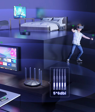 WiFi 6 Router AX1500 – Dual Band Gigabit met Groot Bereik