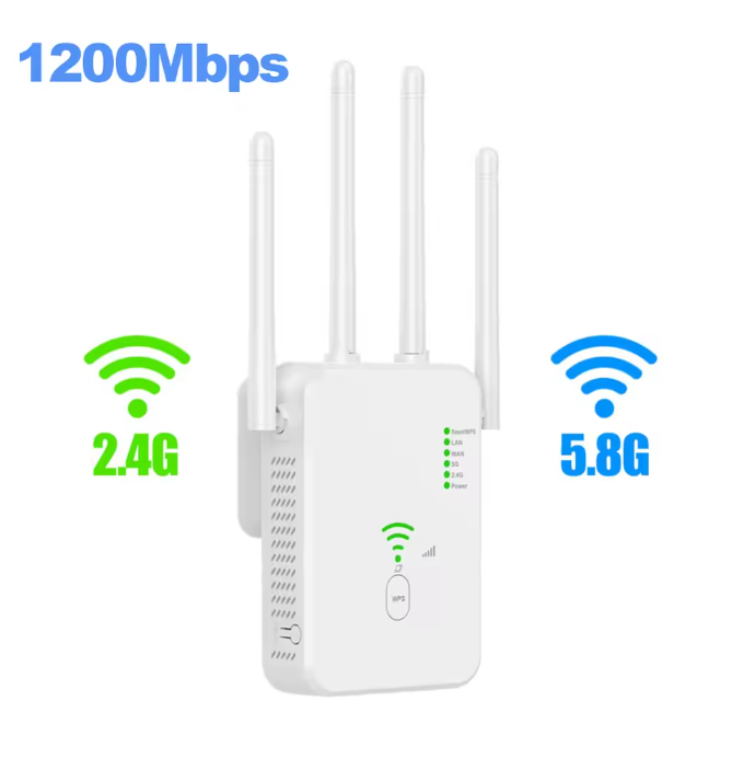 WiFi Versterker 1200Mbps – Dual Band Repeater en Extender