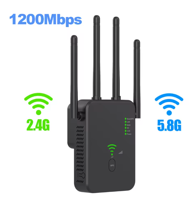 WiFi Versterker 1200Mbps – Dual Band Repeater en Extender