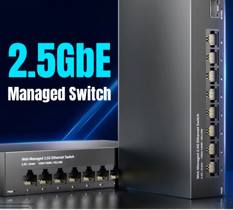2.5G Managed Switch – 8 Poorten + 10G SFP Uplink met VLAN en QoS