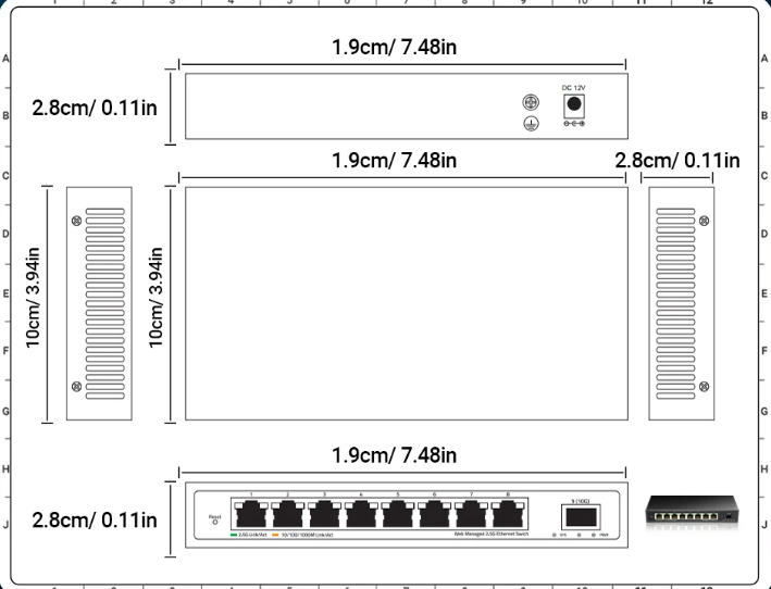 2.5G Managed Switch – 8 Poorten + 10G SFP Uplink met VLAN en QoS