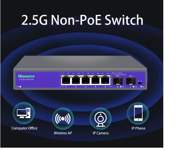 2.5G Netwerk Switch 5/8 Poorten – 10G SFP+ Uplink, High-Speed Ethernet Switch