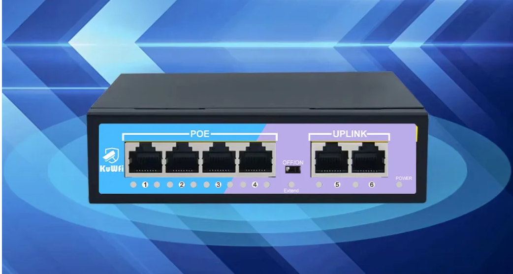 4 Poorts PoE Switch – 100Mbps Netwerk Switch met 250m Bereik, Plug en Play