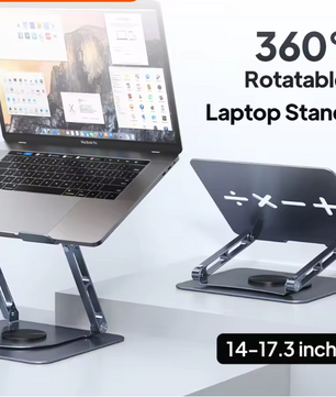 Verstelbare Laptop Standaard 360° – Aluminium Draaibare Laptop Houder voor Bureau