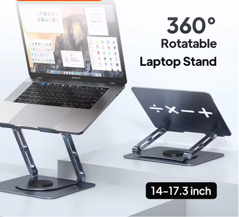 Verstelbare Laptop Standaard 360° – Aluminium Draaibare Laptop Houder voor Bureau
