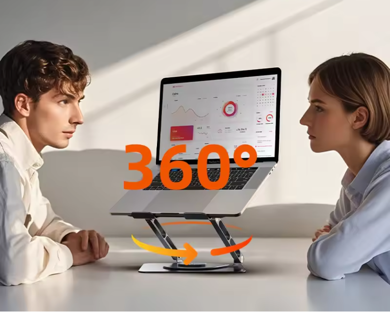 Verstelbare Laptop Standaard 360° – Aluminium Draaibare Laptop Houder voor Bureau