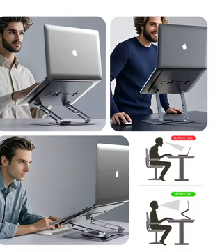 Verstelbare Laptop Standaard 360° – Aluminium Draaibare Laptop Houder voor Bureau