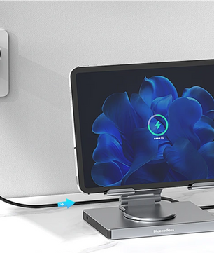 9-in-1 USB-C Hub met Tablet Standaard – 4K HDMI, 100W PD, SD/TF en 360° Draaibaar
