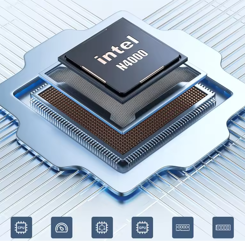 Mini PC met Intel N4000 – 6GB RAM, 128GB Opslag, WiFi 5 en Windows 11