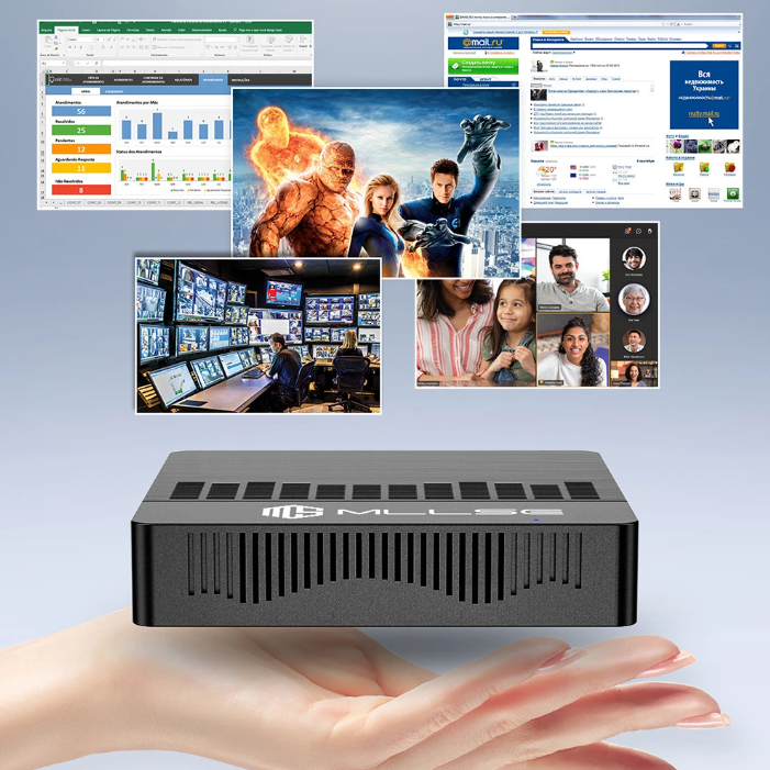 Mini PC met Intel N4000 – 6GB RAM, 128GB Opslag, WiFi 5 en Windows 11