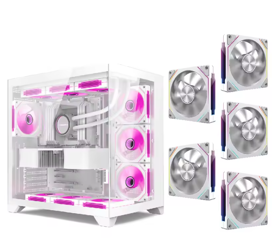 ATX Gaming PC Behuizing met Dubbel Glas – 360mm Waterkoeling Support en High-Airflow Design