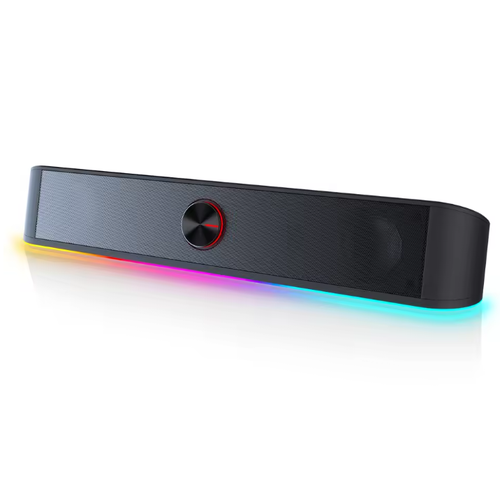 RGB Soundbar Speaker voor PC – 2.0 Stereo Desktop Luidspreker met USB en 3.5mm Aansluiting