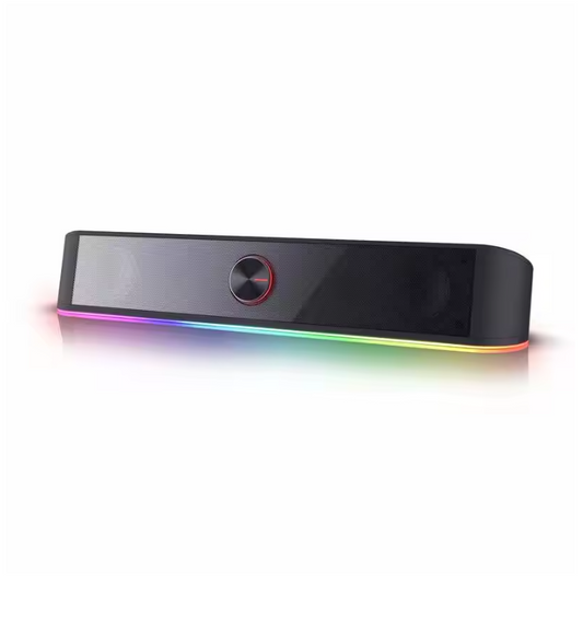 RGB Soundbar Speaker voor PC – 2.0 Stereo Desktop Luidspreker met USB en 3.5mm Aansluiting