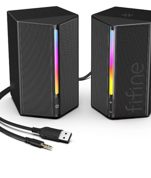 RGB Gaming Speakers met 360° Surround – USB Stereo PC Speakers met Touch Bediening en Volumeregeling