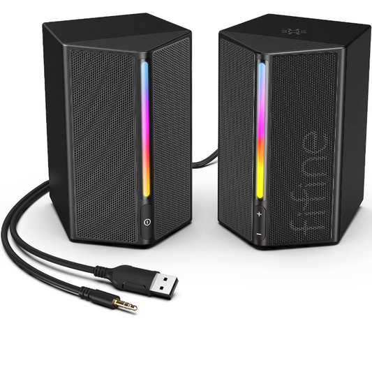 RGB Gaming Speakers met 360° Surround – USB Stereo PC Speakers met Touch Bediening en Volumeregeling