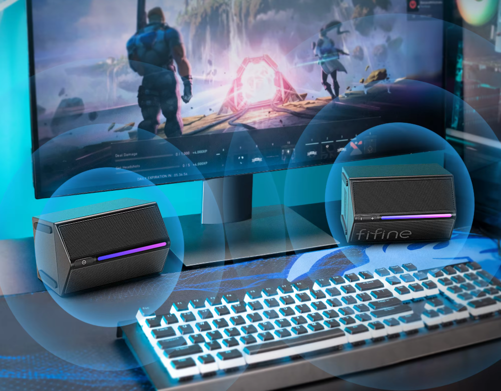 RGB Gaming Speakers met 360° Surround – USB Stereo PC Speakers met Touch Bediening en Volumeregeling