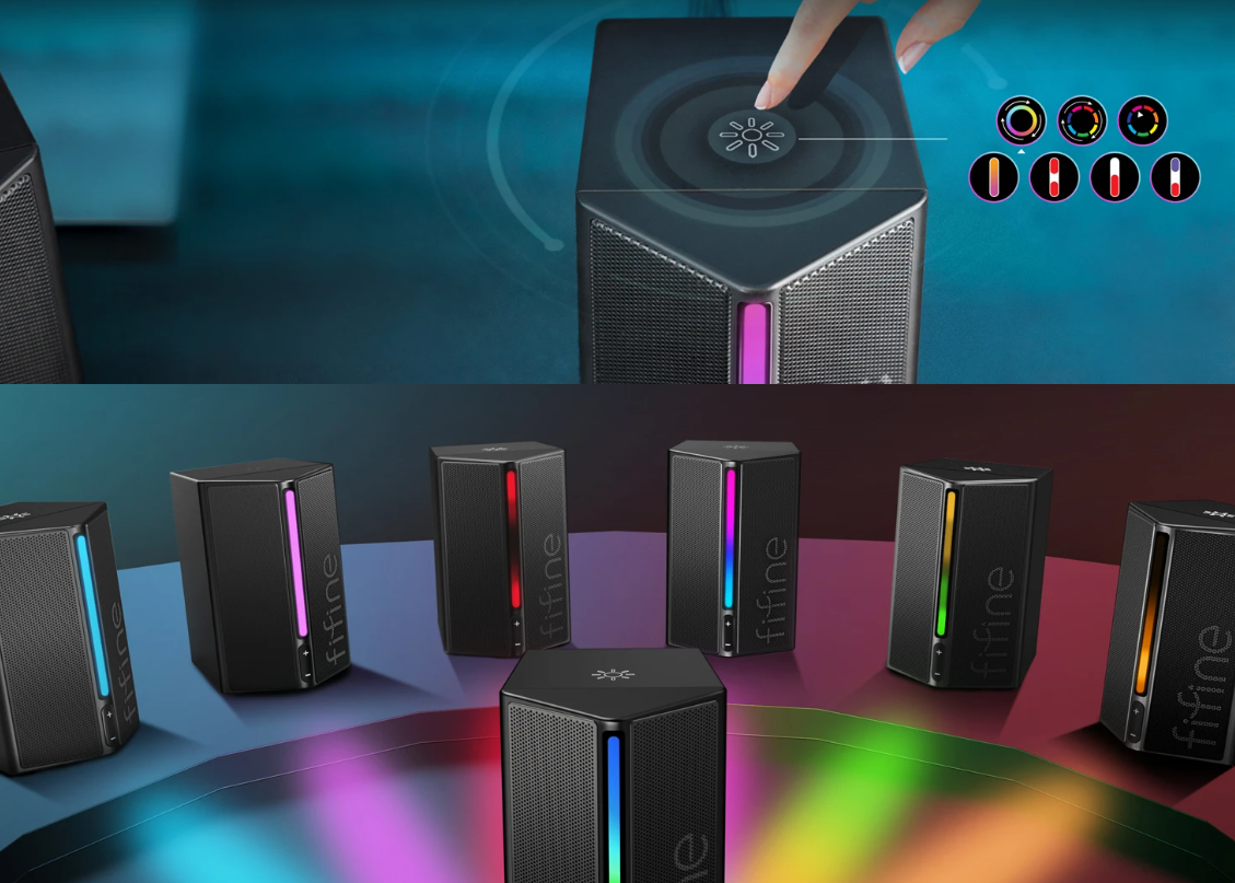 RGB Gaming Speakers met 360° Surround – USB Stereo PC Speakers met Touch Bediening en Volumeregeling