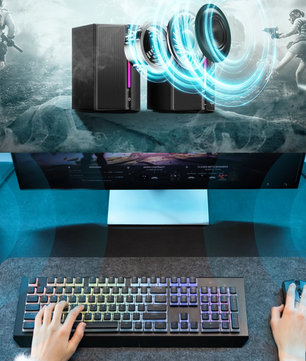 RGB Gaming Speakers met 360° Surround – USB Stereo PC Speakers met Touch Bediening en Volumeregeling