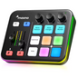Gaming Audio Mixer met XLR Interface en RGB – Streaming Geluidskaart met Sound Effects en Bluetooth