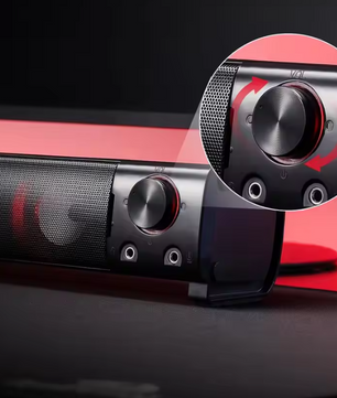 2.0 PC Gaming Speakers / Soundbar – Stereo Desktop Luidsprekers met Bass en LED Verlichting