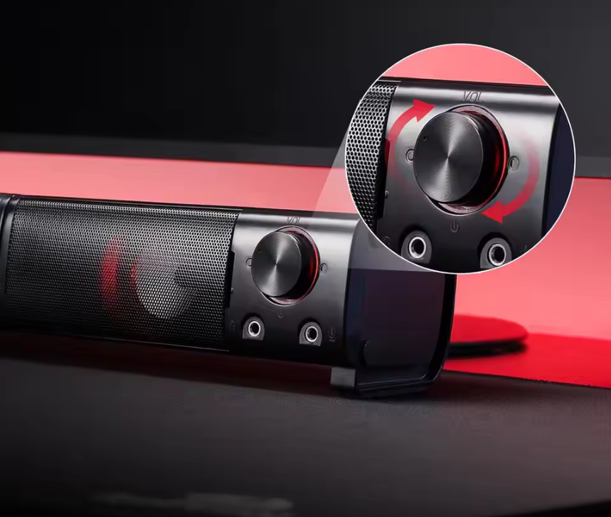 2.0 PC Gaming Speakers / Soundbar – Stereo Desktop Luidsprekers met Bass en LED Verlichting