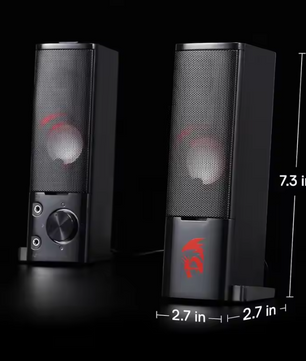 2.0 PC Gaming Speakers / Soundbar – Stereo Desktop Luidsprekers met Bass en LED Verlichting