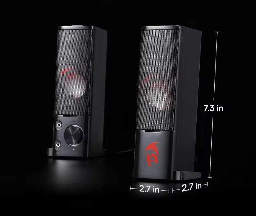 2.0 PC Gaming Speakers / Soundbar – Stereo Desktop Luidsprekers met Bass en LED Verlichting