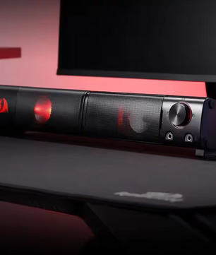 2.0 PC Gaming Speakers / Soundbar – Stereo Desktop Luidsprekers met Bass en LED Verlichting
