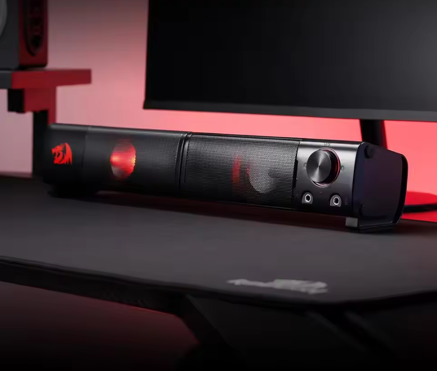 2.0 PC Gaming Speakers / Soundbar – Stereo Desktop Luidsprekers met Bass en LED Verlichting