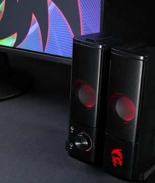 2.0 PC Gaming Speakers / Soundbar – Stereo Desktop Luidsprekers met Bass en LED Verlichting