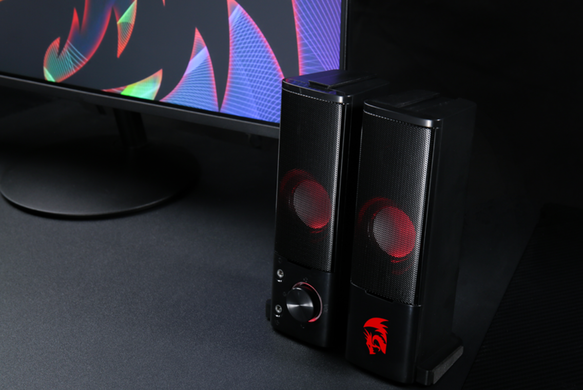 2.0 PC Gaming Speakers / Soundbar – Stereo Desktop Luidsprekers met Bass en LED Verlichting