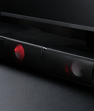 2.0 PC Gaming Speakers / Soundbar – Stereo Desktop Luidsprekers met Bass en LED Verlichting