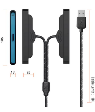 2-in-1 Controller Oplaadkabel voor Joy-Con – Magnetische Charging Cable met LED Indicator, 100 cm