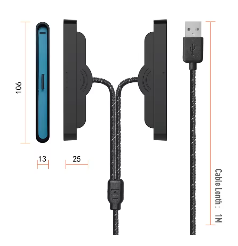 2-in-1 Controller Oplaadkabel voor Joy-Con – Magnetische Charging Cable met LED Indicator, 100 cm