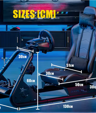 Sim Racing Cockpit met Stoel en Speakers – Verstelbare Racing Simulator met Stuur- en Pedaalhouder