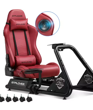 Sim Racing Cockpit met Stoel en Speakers – Verstelbare Racing Simulator met Stuur- en Pedaalhouder