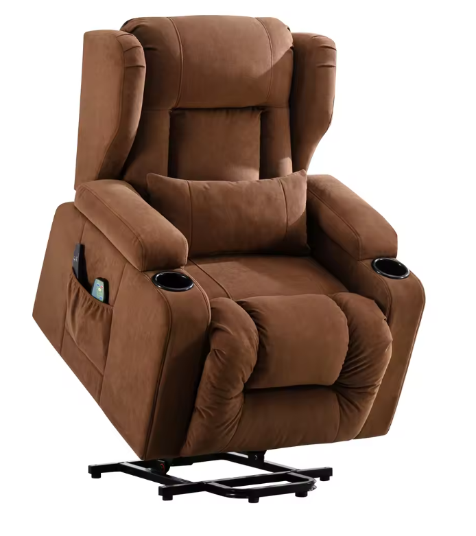 Elektrische Relaxstoel met Sta-op Hulp en Massage – Verstelbare TV Fauteuil met Voetsteun en Opbergruimte