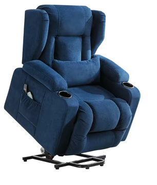Elektrische Relaxstoel met Sta-op Hulp en Massage – Verstelbare TV Fauteuil met Voetsteun en Opbergruimte