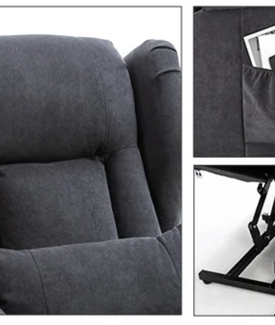 Elektrische Relaxstoel met Sta-op Hulp en Massage – Verstelbare TV Fauteuil met Voetsteun en Opbergruimte