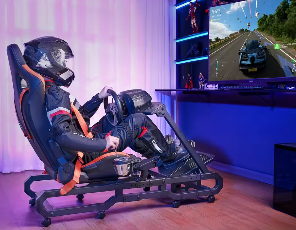 Racing Wheel Stand met Stoel – Verstelbare Simulator Cockpit van Staal met Shifter Mount