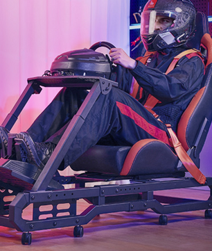 Racing Wheel Stand met Stoel – Verstelbare Simulator Cockpit van Staal met Shifter Mount