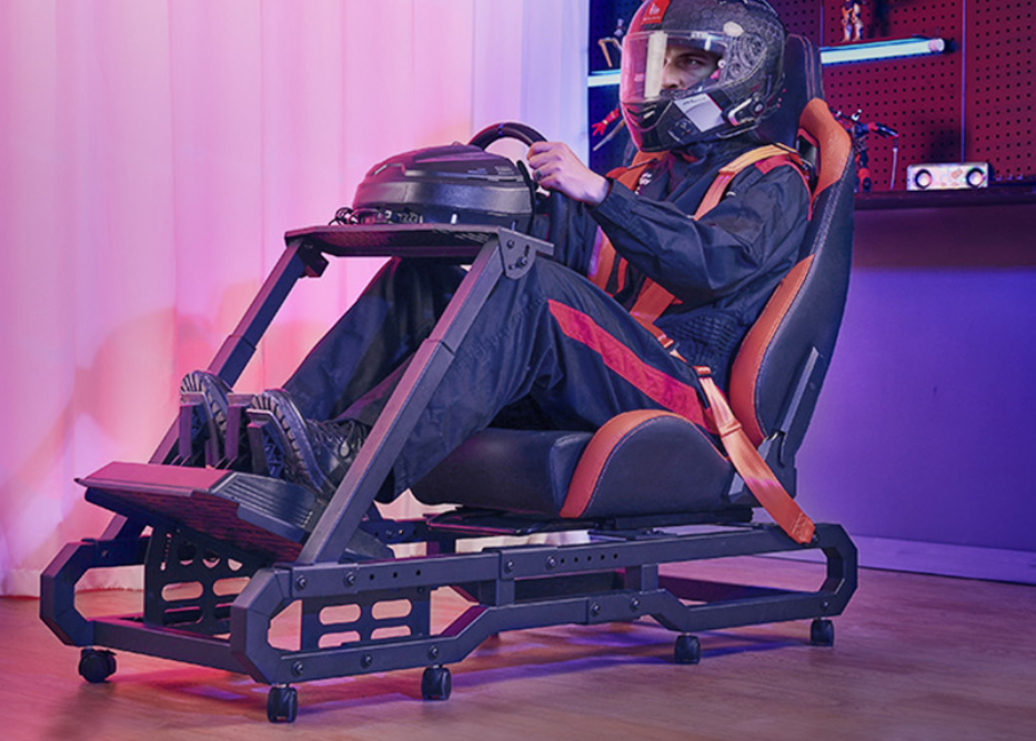 Racing Wheel Stand met Stoel – Verstelbare Simulator Cockpit van Staal met Shifter Mount
