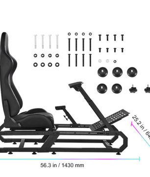 Racing Wheel Stand met Stoel – Verstelbare Simulator Cockpit van Staal met Shifter Mount